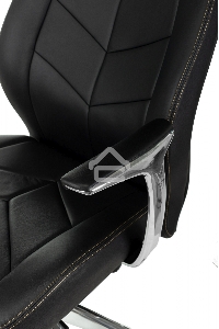 Кресло руководителя Бюрократ _Zen/Black черный, кожа, крестовина полированный алюминий