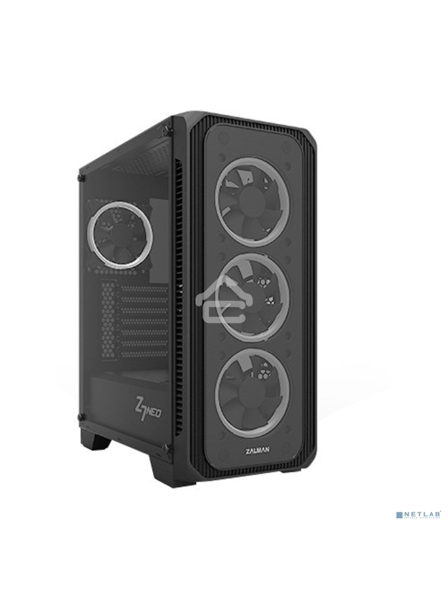 Компьютерный корпус ZALMAN Z7 NEO, без БП, большое боковое окно, черный, ATX