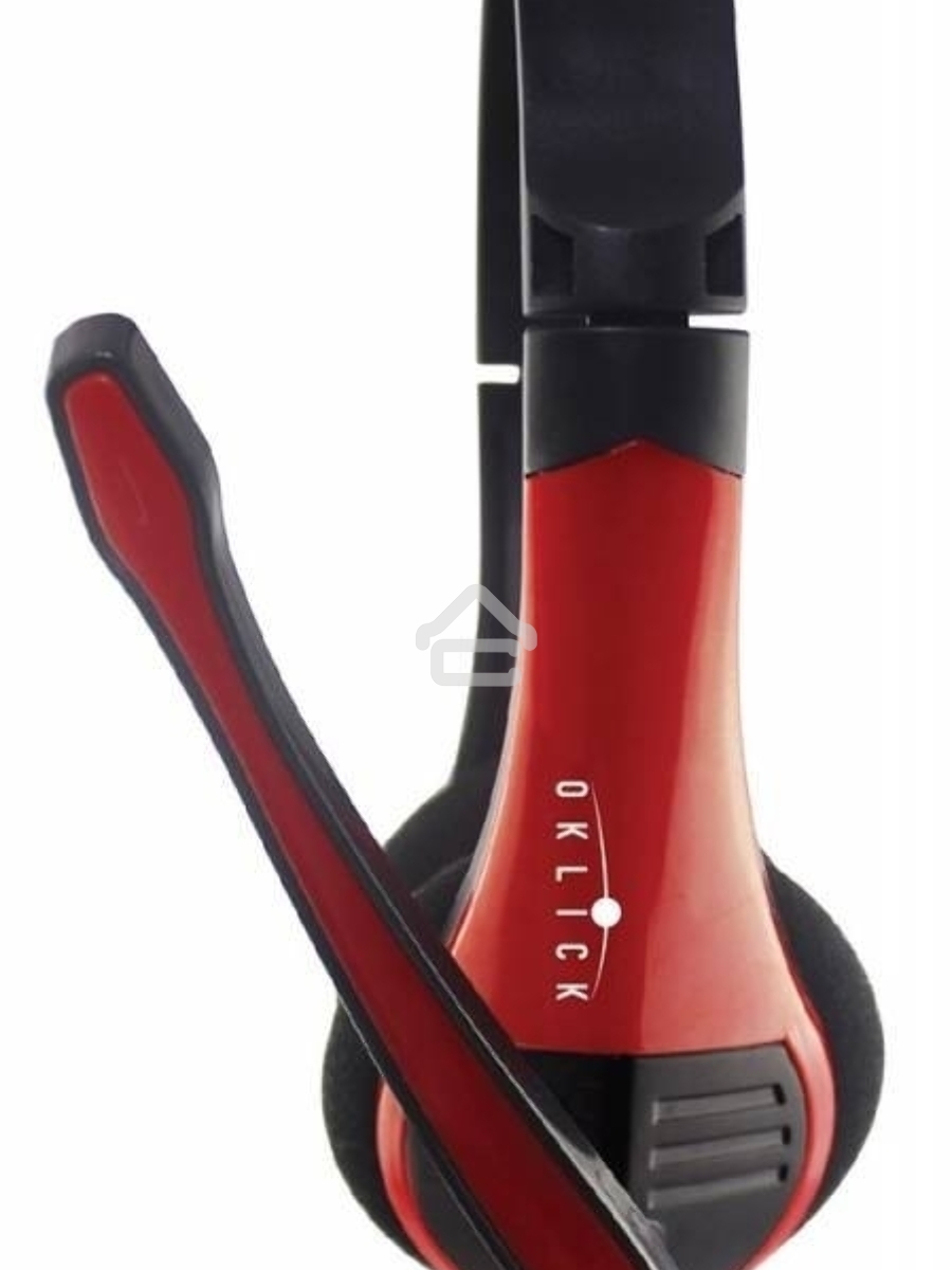 Наушники с микрофоном Oklick HS-M150 черный/красный 2.2м накладные (NO-003N)