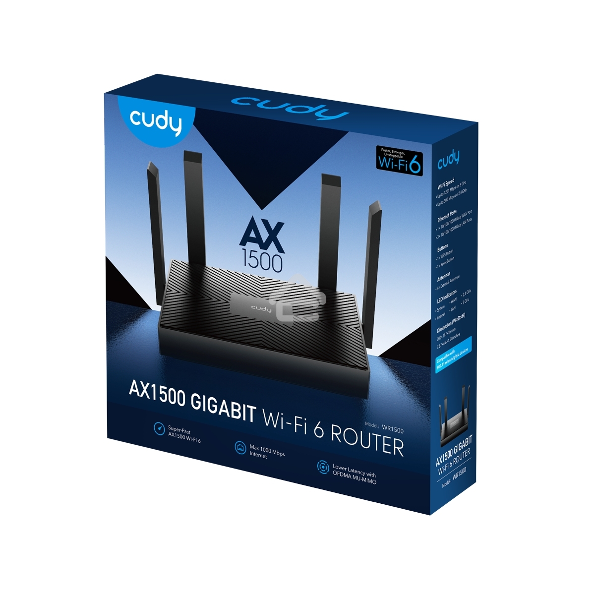 Роутер беспроводной Cudy WR1500 AX1500 10/100/1000 черный