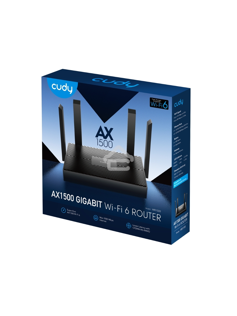 Роутер беспроводной Cudy WR1500 AX1500 10/100/1000 черный