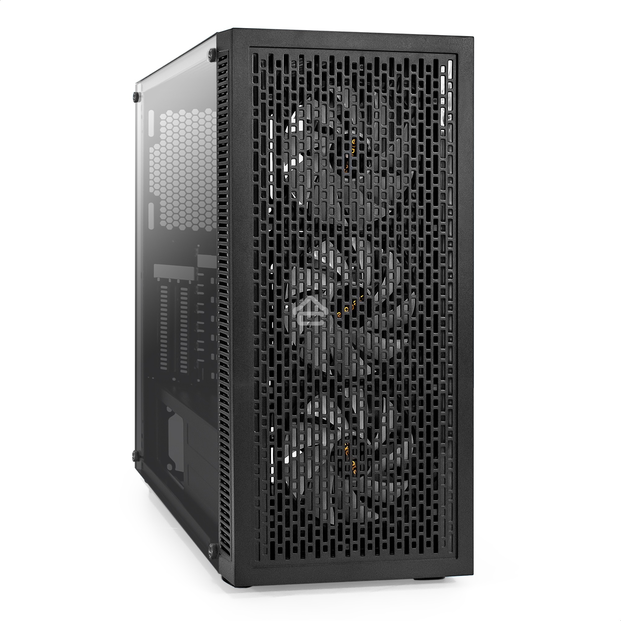 Компьютерный корпус Miditower ExeGate EVO-5001A (ATX, без БП, 2*USB+1*USB3.0+HD Audio, черный, 3 вент.12см с RGB подсветкой, боковая панель - закаленное стекло)