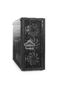 Компьютерный корпус Miditower ExeGate EVO-5001A (ATX, без БП, 2*USB+1*USB3.0+HD Audio, черный, 3 вент.12см с RGB подсветкой, боковая панель - закаленное стекло)