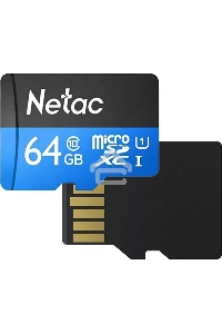 Флеш карта microSDHC 64GB Netac P500 <NT02P500STN-064G-S> (без SD адаптера) 80MB/s