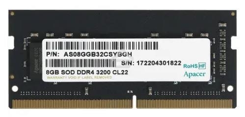 Оперативная память Apacer, DDR4, 8GB (1x8GB), 3200MHz, CL22, SO-DIMM