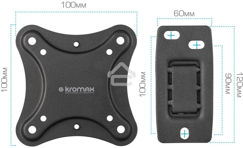 Кронштейн для телевизора Kromax CORBEL-3 черный, 10