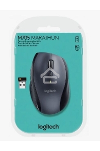 Мышь беспроводная Logitech M705 черный, 1000 dpi, радиоканал, USB, кнопки - 7