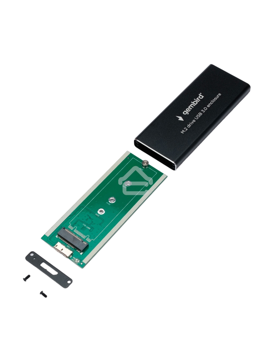 Внешний корпус Gembird EEM2-SATA-1 USB 3.0 для M2 SATA порт MicroB, металл, черный