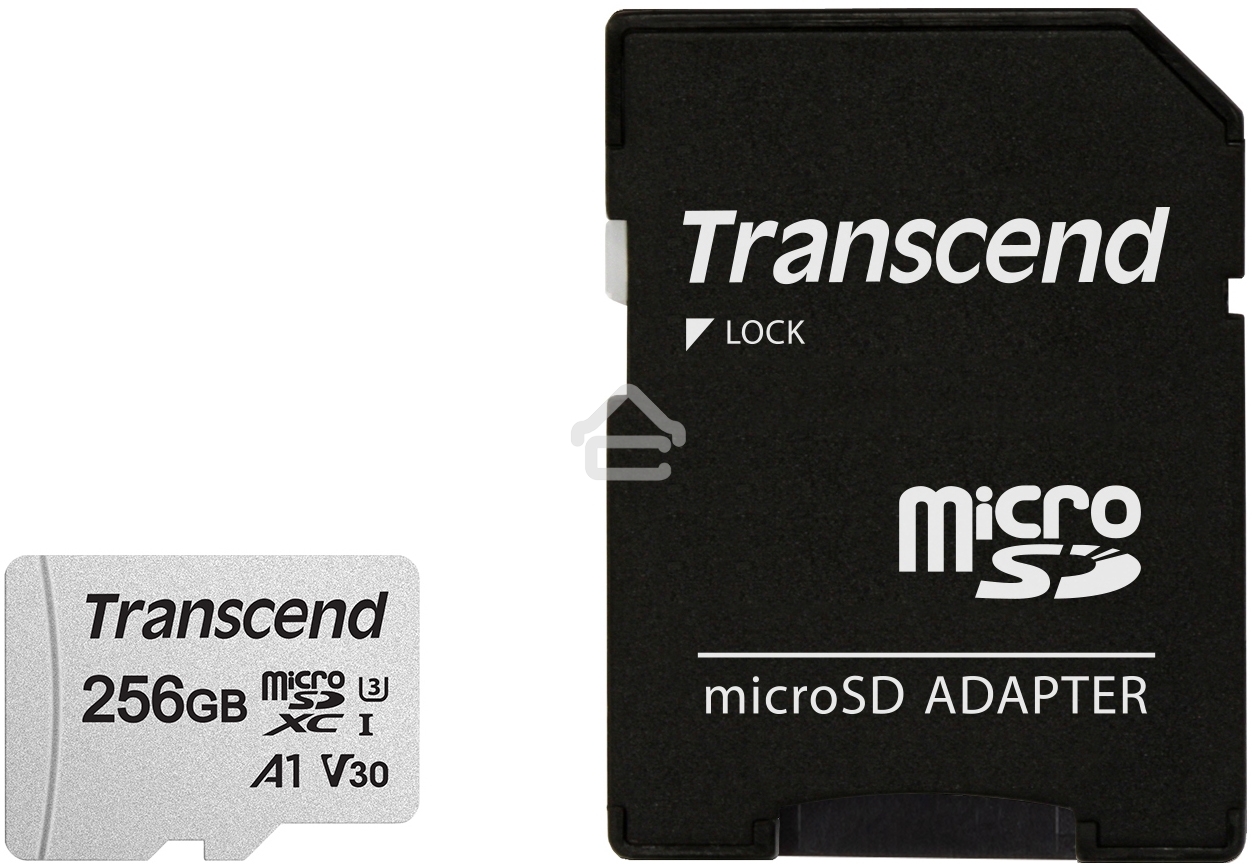 Флеш карта microSD 256Gb Transcend microSDXC Class 10 UHS-I U3, V30, A1, (SD адаптер), TLC