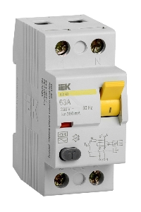 Выключатель дифференциальный  УЗО Iek MDV10-2-063-300 ВД1-63 2Р 63А 300мА ИЭК