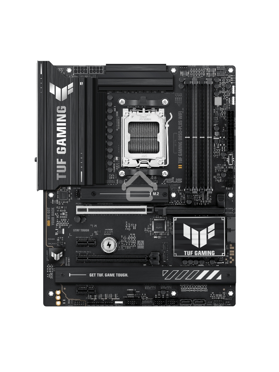 Материнская плата ASUS TUF GAMING B850-PLUS WIFI, Socket AM5, AMD B850, 4xDDR5, 4xSATA, 3xM.2, 1xPCIe 5.0 x16, 1xPCIe 4.0 x16, 2xPCIe 4.0 x1, 1xHDMI, 1xDP, 1x 2.5Gb LAN, Wi-Fi 7, 3xUSB-A 10Gbps, 4xUSB-A 5Gbps, 1xUSB-C 20Gbps, 2xUSB-A 2.0, 5x3.5 мм, 7.1, A