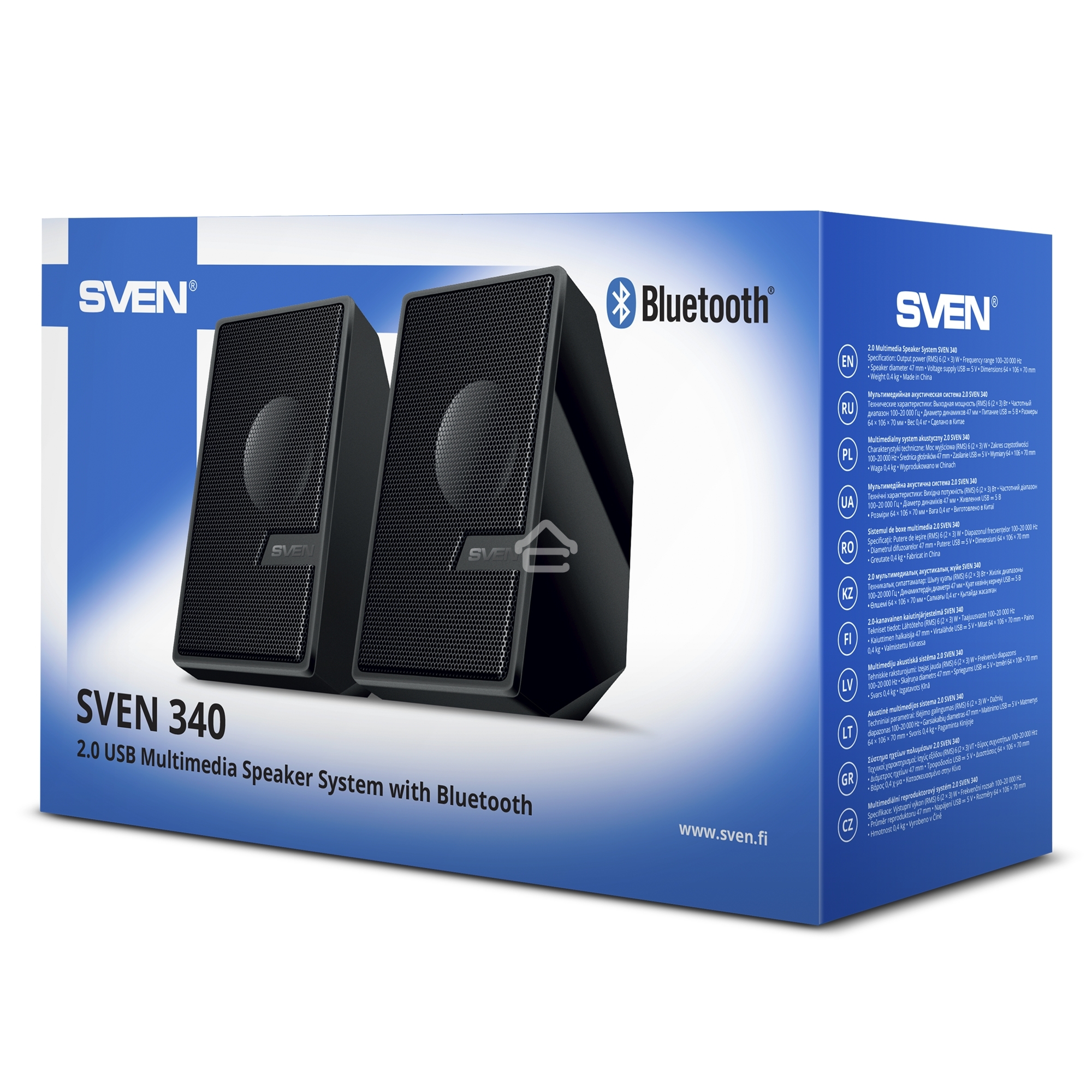 Колоки SVEN АС 340, черный (6 Вт, питание USB, Bluetooth)