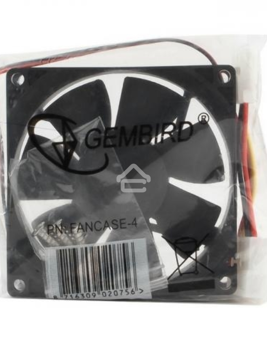 Вентилятор для корпуса Gembird FANCASE-4 черный, 80 мм, 2600 об/мин, 27 дБ, 4 pin