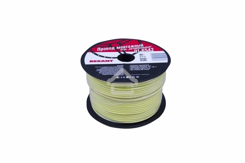Провод ПГВА Rexant 1х2.50 мм², желтый, бухта 100 м