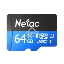 Флеш карта microSDHC 64Gb Netac P500 NT02P500STN-064G-R (с SD адаптером) 80Mb/s