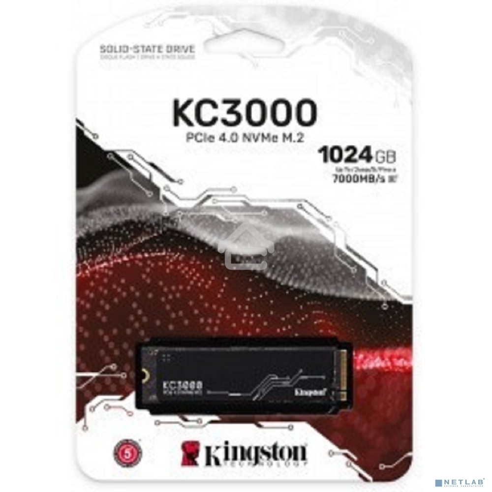 Накопитель SSD Kingston KC3000, 1Tb, M.2 2280, PCIe 4.0 x4, R/W 7000/6000, с радиатором.