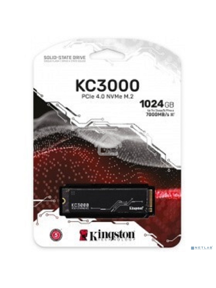 Накопитель SSD Kingston KC3000, 1TB, M.2 2280, PCIe 4.0 x4, R/W 7000/6000, с радиатором.