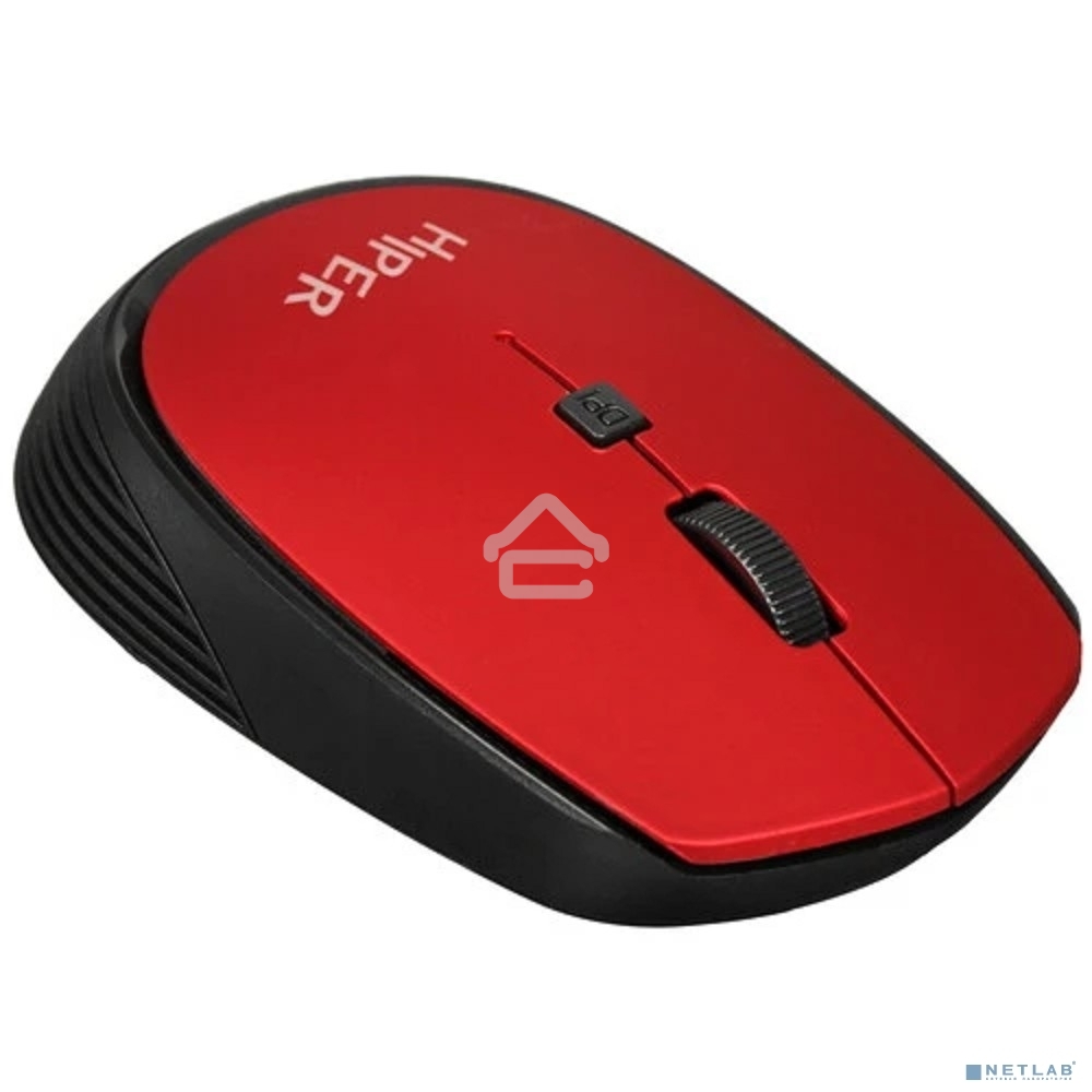 Мышь беспроводная HIPER HOMW-082 красный, 1600 dpi, радиоканал, USB, кнопки - 4