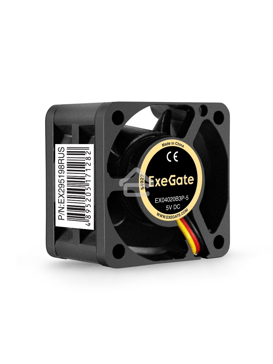 Вентилятор для корпуса ExeGate EX04020SB2P-5 черный, 40 мм, 5500 об/мин, 24 дБ, 3 pin
