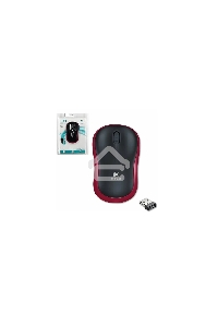 Мышь беспроводная Logitech M185, красный, 1000 dpi, радиоканал, USB, кнопки - 3