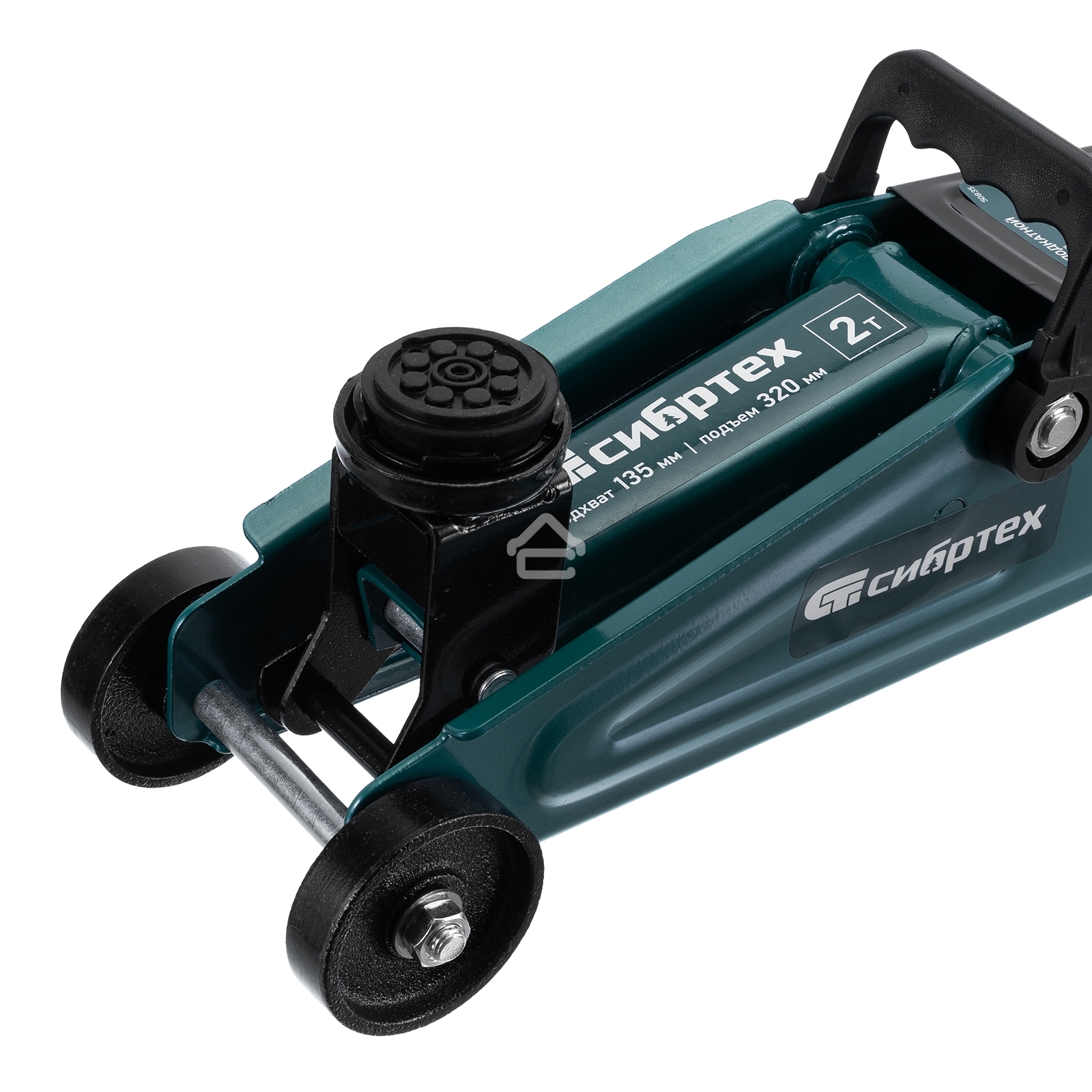 Домкрат гидравлический подкатной, Сибртех 2 т, 135-320 мм, в пластиковом кейсе