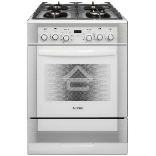 Плита комбинированная Gefest ПГЭ 6502-03 0242 белый, конфорок 4 газовых, духовка 55 л, 60 см x 85 см x 60 см