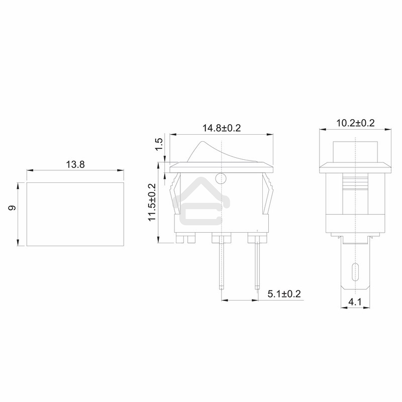 Выключатель клавишный Rexant 250V 3А (2с) ON-OFF белый Micro