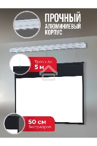 Экран для проектора S'OK Athena SGPSMS-398x224 на тросах с электроприводом, матовый, белый к