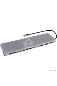 Адаптер VCOM TypeC -->3*USB3.0+2*USB2.0+VGA+RJ45+SD+TF+AUD+HDMI+DP+2*USB3.1 Data+PD<CU4703>