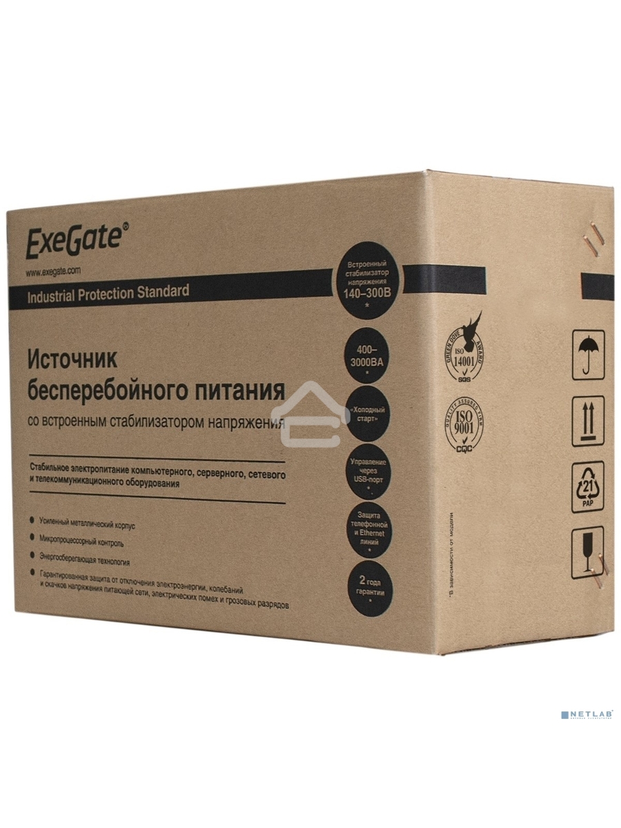 Источник бесперебойного питания ExeGate EP287659RUS SpecialPro Smart LLB-3000.LCD.AVR.C13.RJ.USB <3000VA/1800W, LCD, AVR, 6*IEC-C13, RJ45/11, USB, Black>