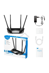 Роутер беспроводной Cudy LT400 N300 10/100BASE-TX/4G cat.4 черный
