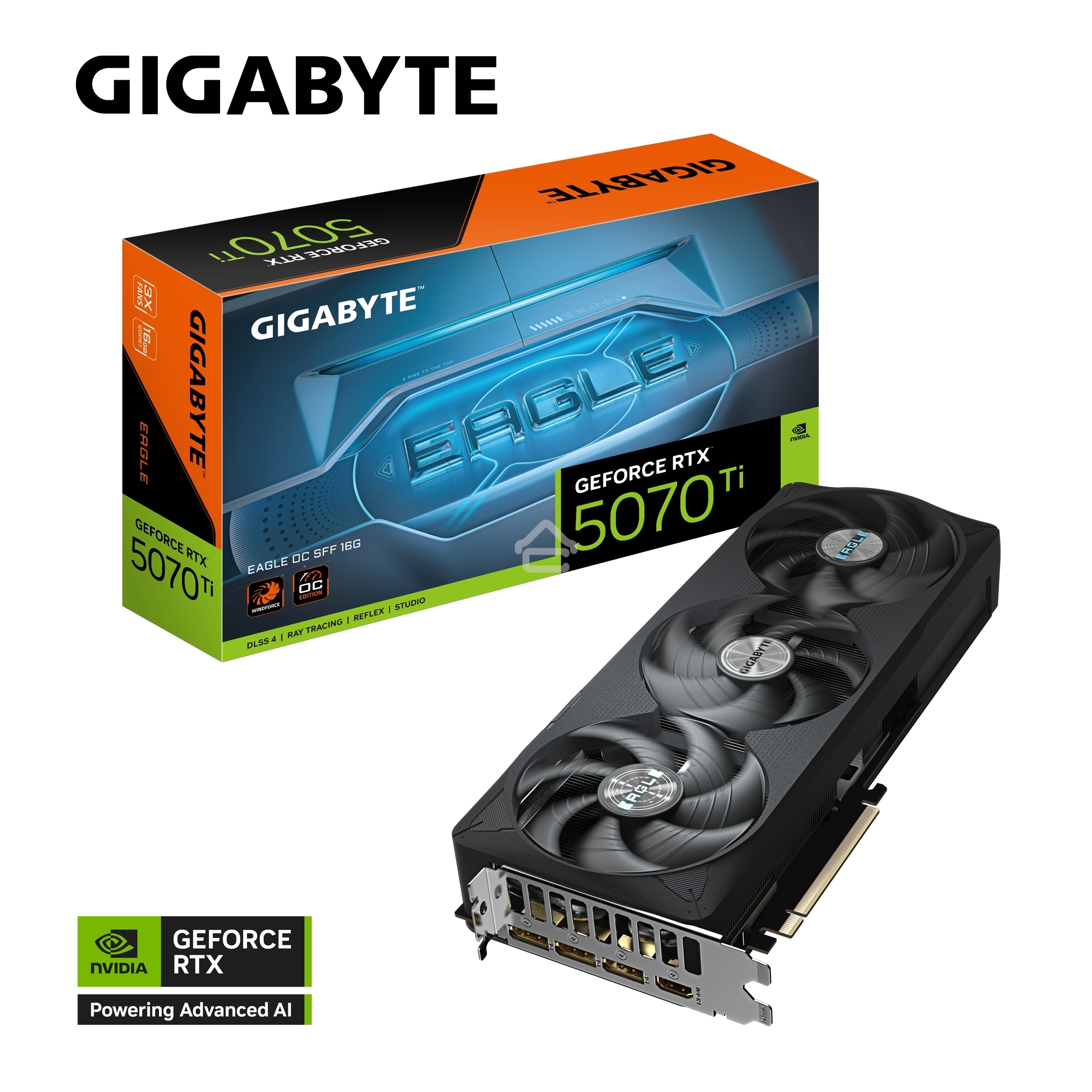 Видеокарта Gigabyte GV-N507TEAGLE OC-16GD 1.0 NV RTX5070TI 16Gb 256bit GDDR7 2542/28000/HDM