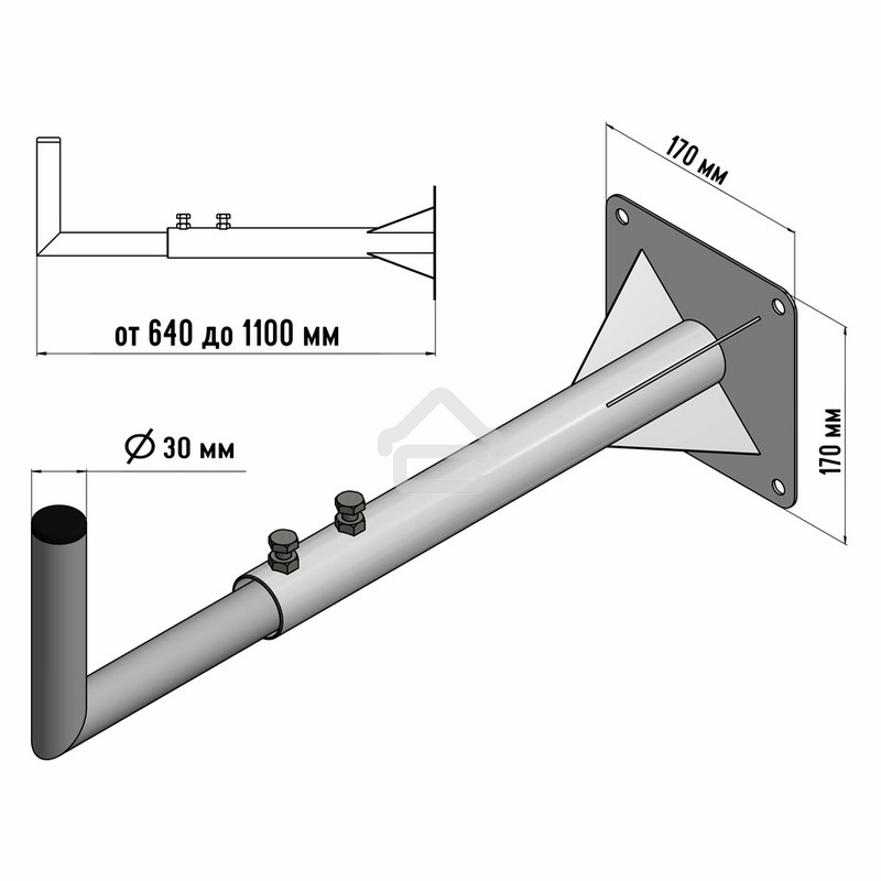 Кронштейн эфирный Rexant 60-110 см телескопический