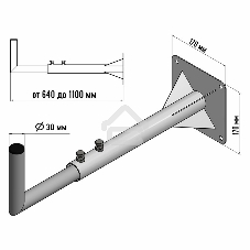 Кронштейн эфирный Rexant 60-110 см телескопический