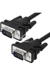 Кабель Greenconnect SVGA 5.0m чёрный, ферритовые кольца, OD8.0mm. 15M / 15M Premium, 28/28 AWG, двойной экран, GCR-51862