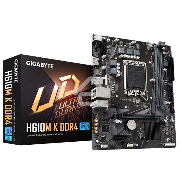 Материнская плата Gigabyte H610M K DDR4 V2.0, LGA 1700, Intel H610, 2xDDR4, 2xSATA, 1xM.2, 1xPCIe 4.0 x16, 1xPCIe x1, 1xHDMI, 1x 1Gb LAN, 2xUSB-A 3.2 Gen 1, 4xUSB-A 2.0, 3x 3.5 мм, 7.1, mATX