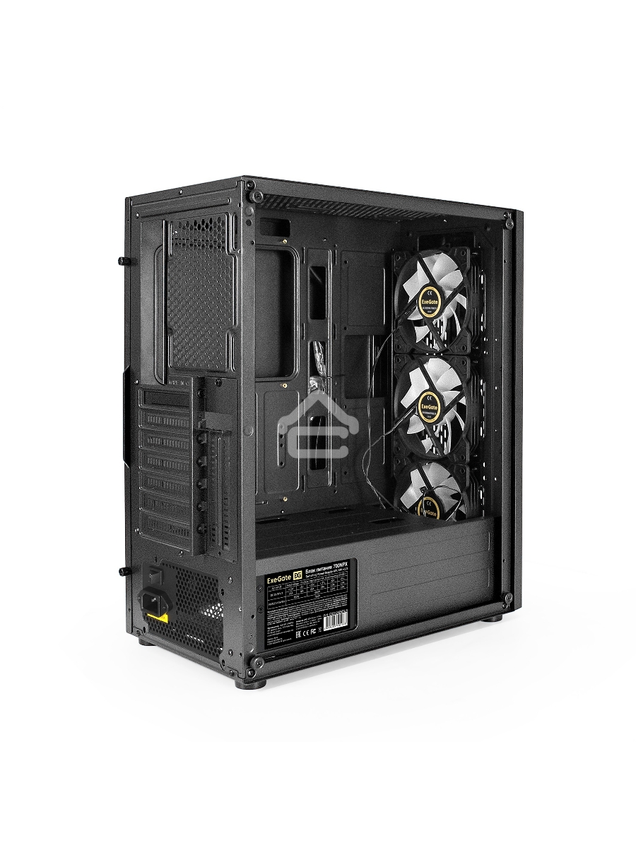 Компьютерный корпус Miditower ExeGate EVO-9205-NPX700 (ATX, БП 700NPX с вент. 12 см, с окном, 1*USB+1*USB3.0, аудио, 3 вент. 12см с RGB подсветкой)
