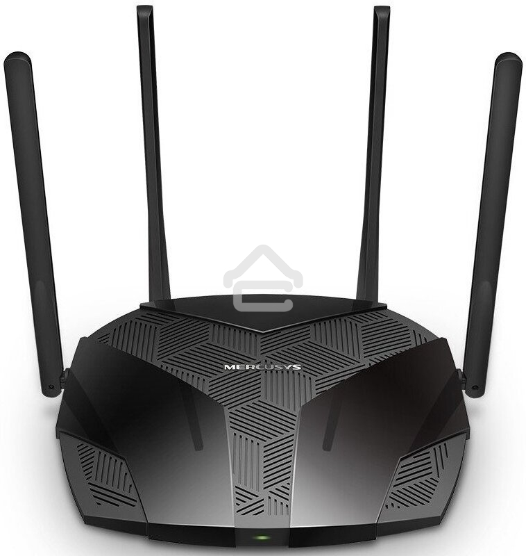 Двухдиапазонный роутер MERCUSYS AX3000 Wi-Fi 6, до 574 Мбит/с на 2,4 ГГц + до 2402 Мбит/с на 5 ГГц,4 фиксированные внешние антенны, 3 гигабитных порта LAN, 1 гигабитный порт WAN