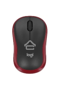 Мышь беспроводная Logitech M185, красный, 1000 dpi, радиоканал, USB, кнопки - 3