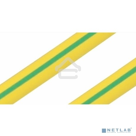 Термоусаживаемая трубка Rexant 50,0/25,0 мм, желто-зеленая, упаковка 10 шт. по 1 м