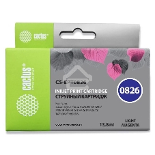 Картридж струйный Cactus CS-EPT0826 (T0826) светло-пурпурный (13,8 мл) для Epson Stylus Photo R270/290/RX590