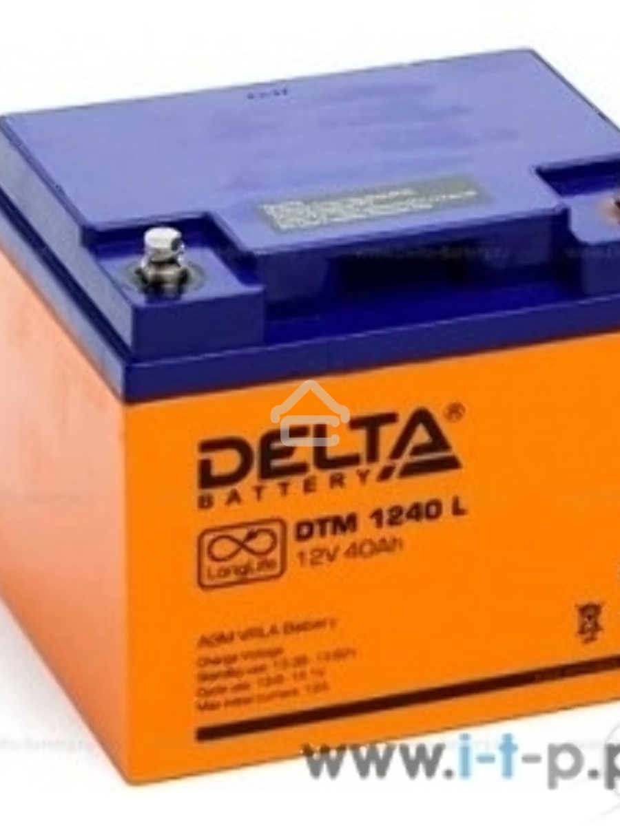 Батарея Delta DTM 1240 L (12V, 40Ah) с увеличенным сроком службы (10 лет)