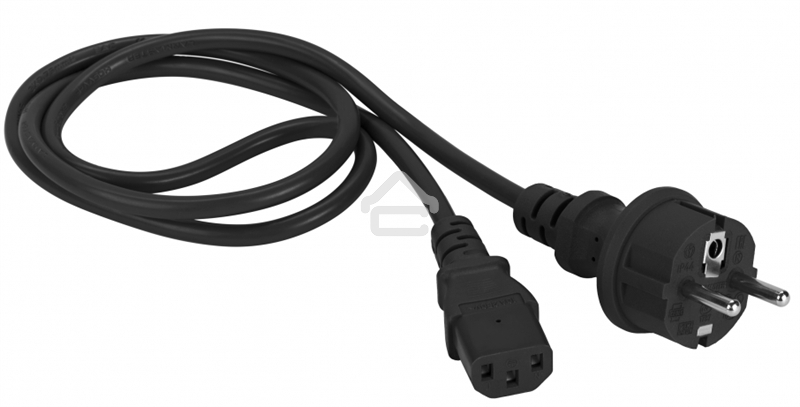 Шнур питания Lanmaster C13-Schuko, 3х0.75, 220В, 10А, черный, 1.8 метра
