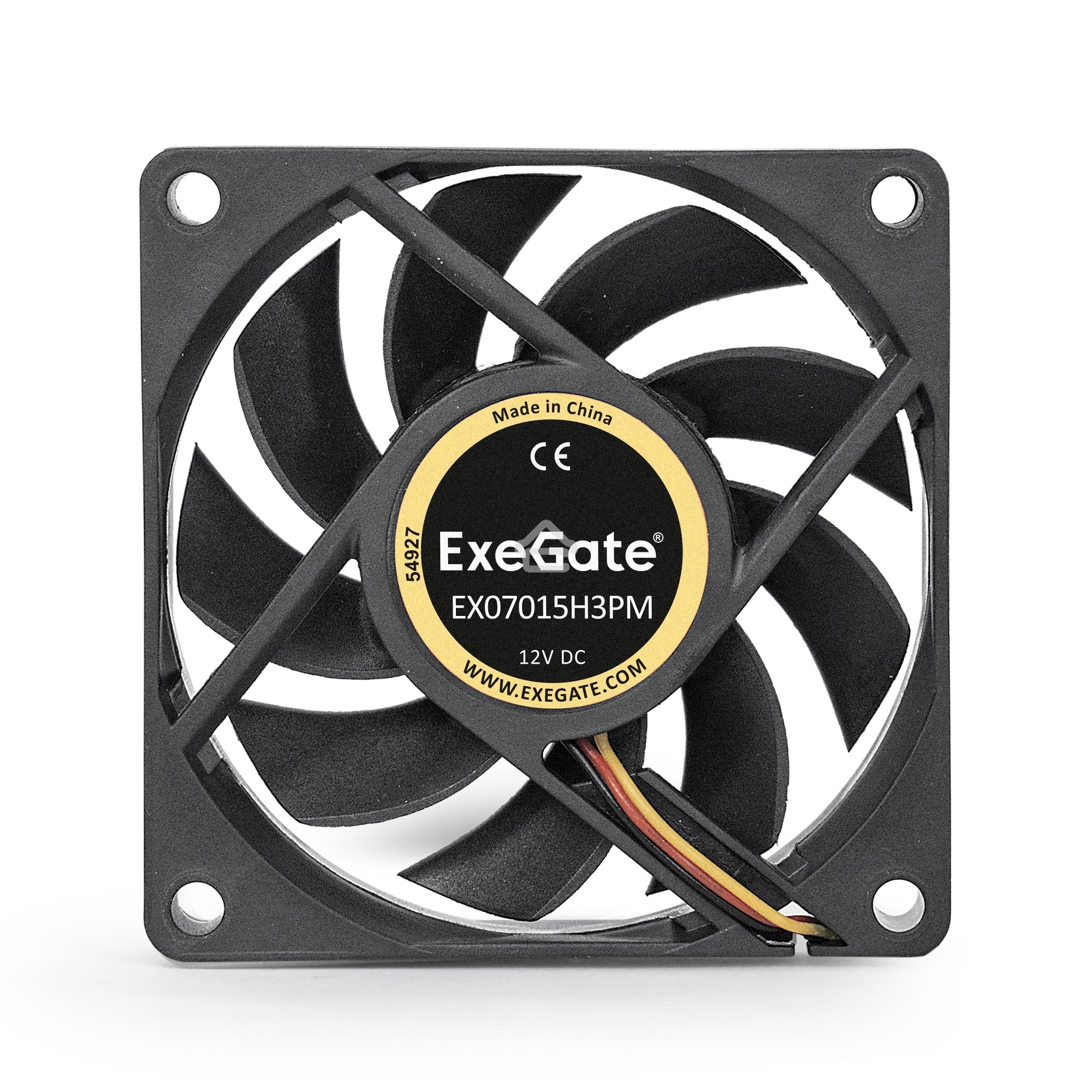 Вентилятор для корпуса ExeGate EX07015H3PM черный, 70 мм, 3000 об/мин, 26 дБ, 3 pin