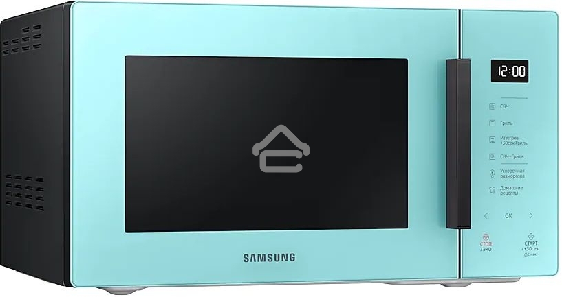 Микроволновая печь Samsung MG23T5018AN/BW голубой, 23 л, 800 Вт, переключатели - сенсор