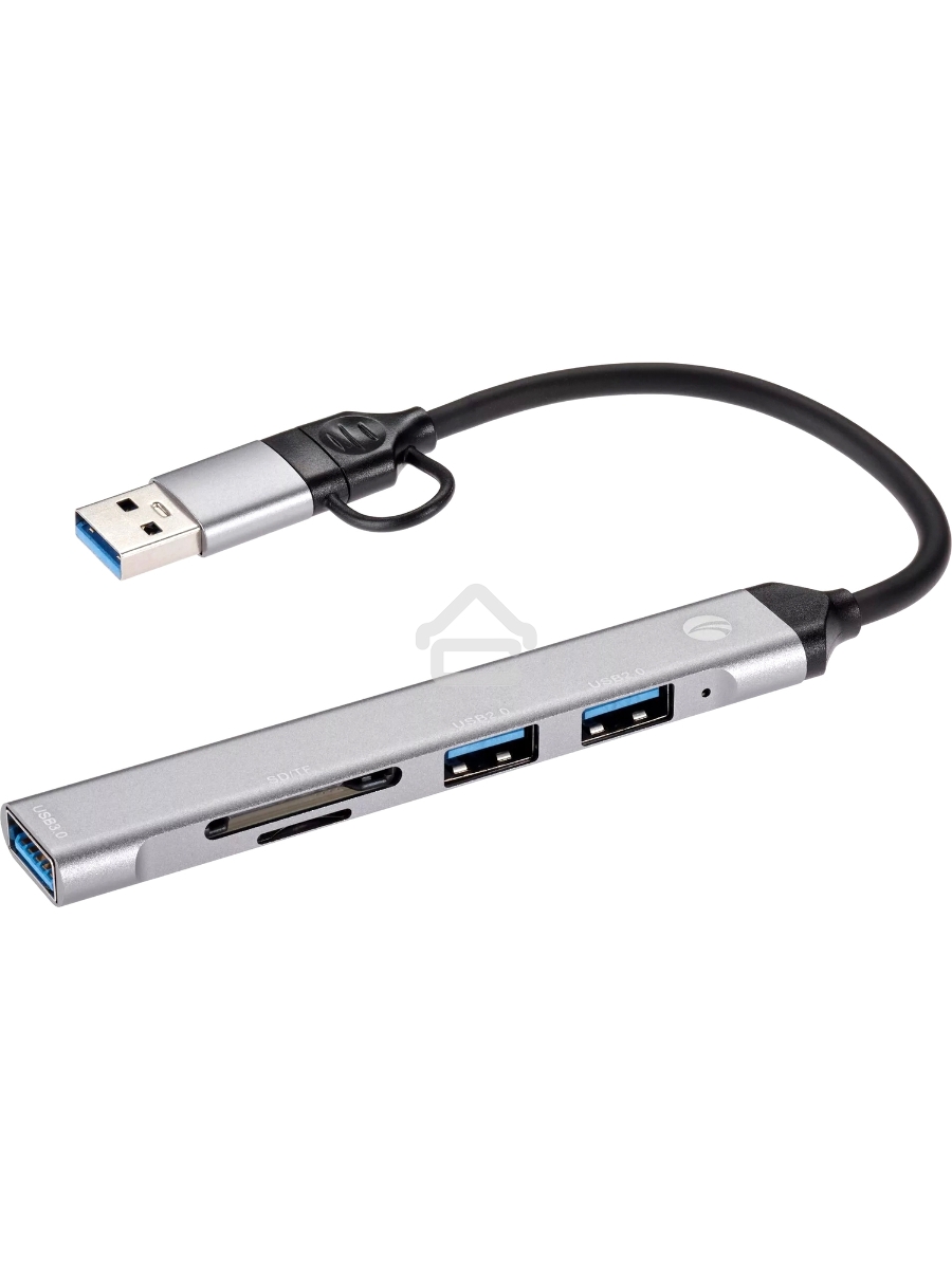 USB концентратор TypeC+adapter-->USB3.0+2USB2,0+SD+TF, VCOM