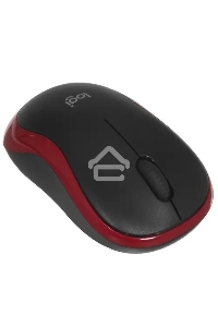 Мышь беспроводная Logitech M185, красный, 1000 dpi, радиоканал, USB, кнопки - 3