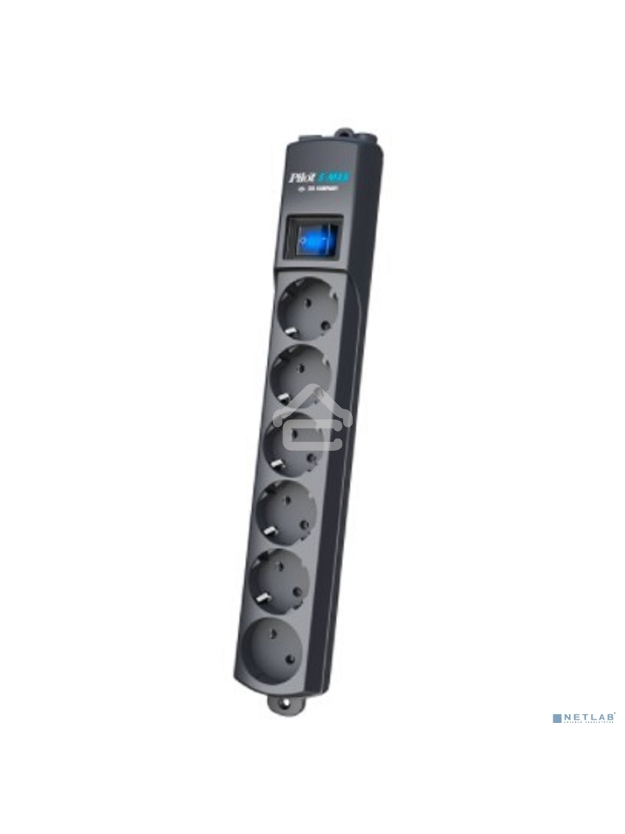 Сетевой фильтр Surge protector Pilot S Max (5 euros + 1GP), 15A/3.5kVA, automatic, 3 m, graphite