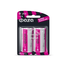 Элемент питания алкалиновый LR20 Super Alkaline BL-2 (уп.2шт) ФАZА 4897062858535, 1.5 В