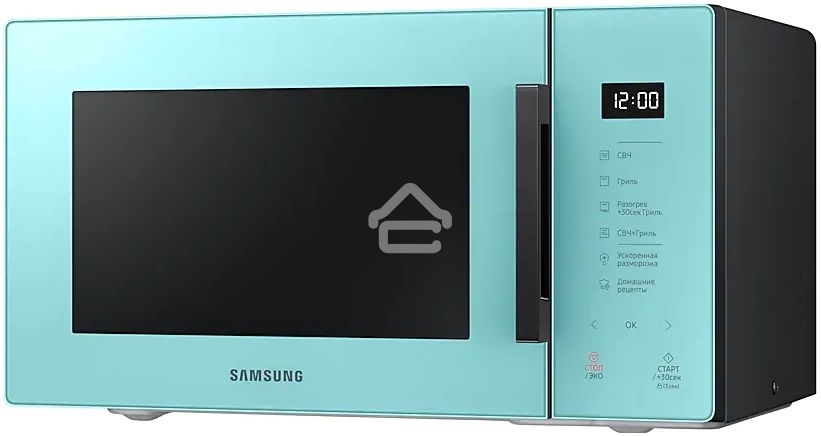 Микроволновая печь Samsung MG23T5018AN/BW голубой, 23 л, 800 Вт, переключатели - сенсор